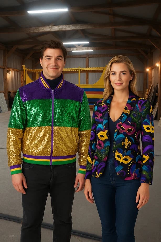 Carnaval menigte met confetti